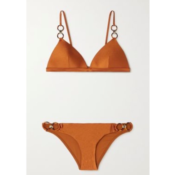 NEW ZIMMERMANN Violet Embellished Metallic Bikini Bottoms - Picture 3 of 5